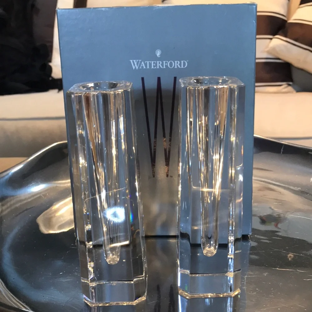 IOB Waterford crystal Spire Candlestick pair